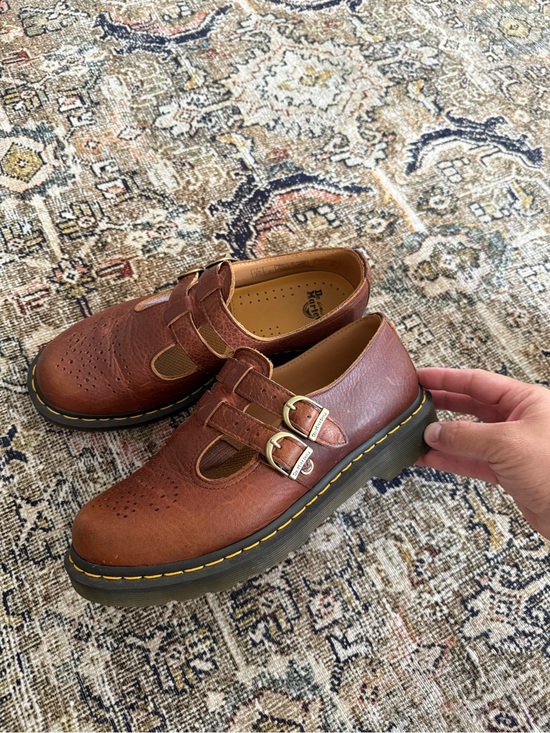 Dr. Martens Shoes - Dr. Martens Brown Double Strap Mary Jane Shoes